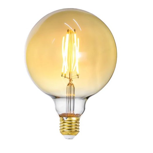 Lâmpada LED Globo G125 Filamento Vintage  3W Luz Âmbar Econômica e Decorativa - Taschibra