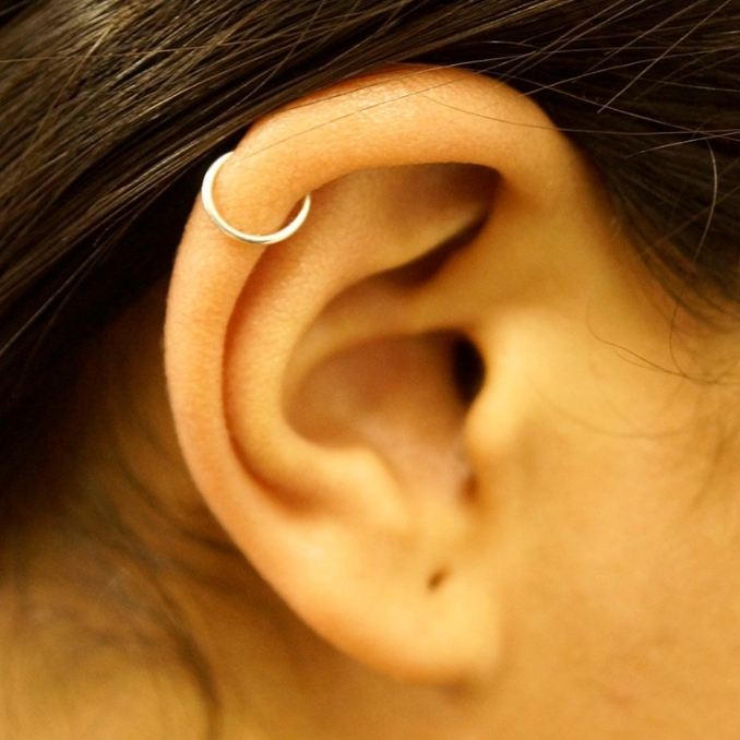 Piercing Orelha Prata Legitima 925 Cartilagem Argola 8mm