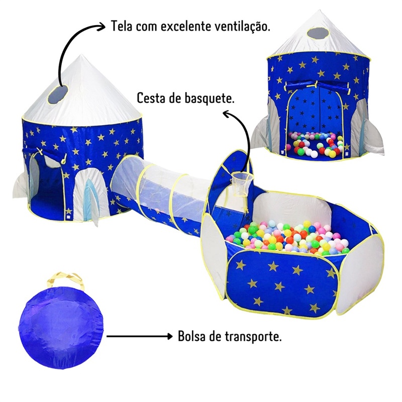 Imagem Barraca 3 em 1 Infantil Dobrável Piquenique das Princesas 3x1 Toca Tunel +ENVIA RAPITAO