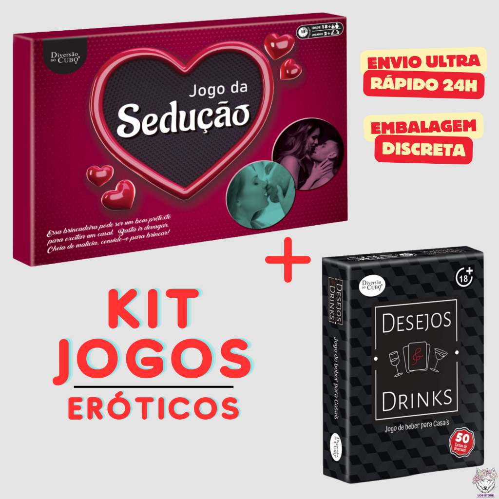 Kit Jogo Erótico Sedução + Jogo Desejos e Drinks - SexShop em Oferta na Shopee