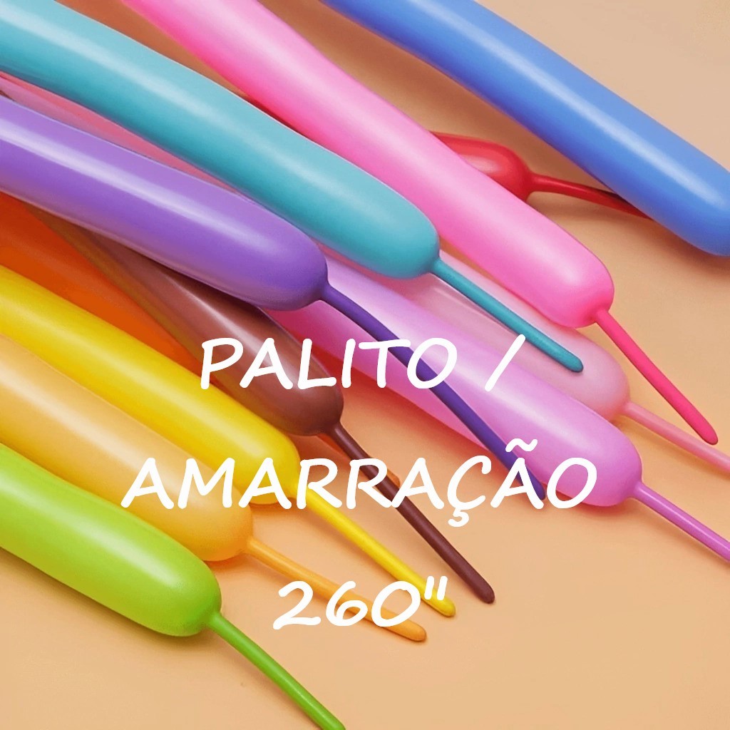 Bexiga Balão Espaguete Canudo Tamanho 260 c/ 25 Unidades Pic Pic