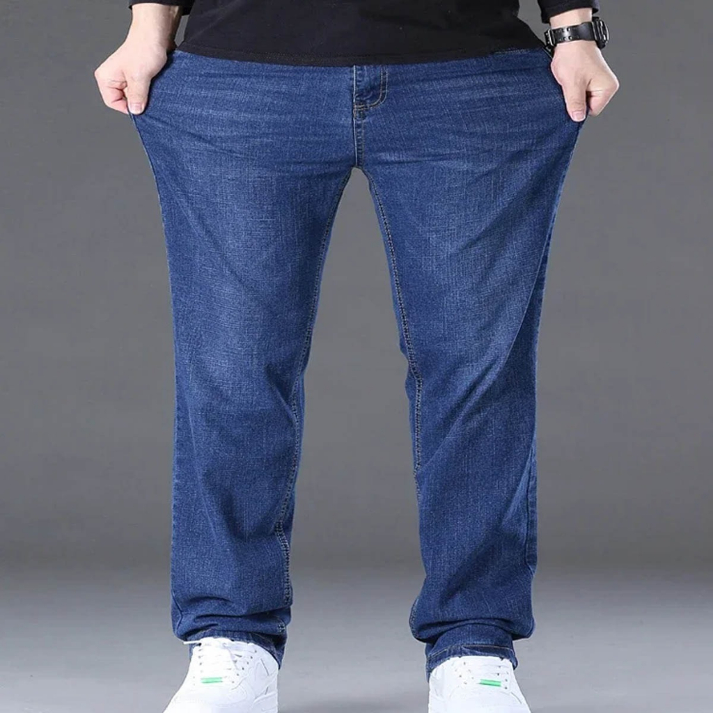 Calça Jeans Masculina Plus Size Tradicional Com Elastano
