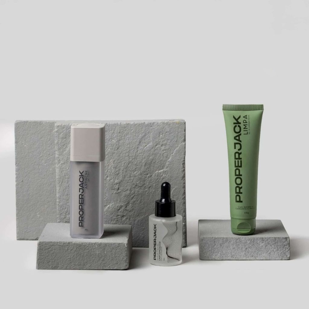 Trio Antiacne Masculino - Kit Skincare Masculino - Proper Jack - Prevenção de Cravos e Espinhas