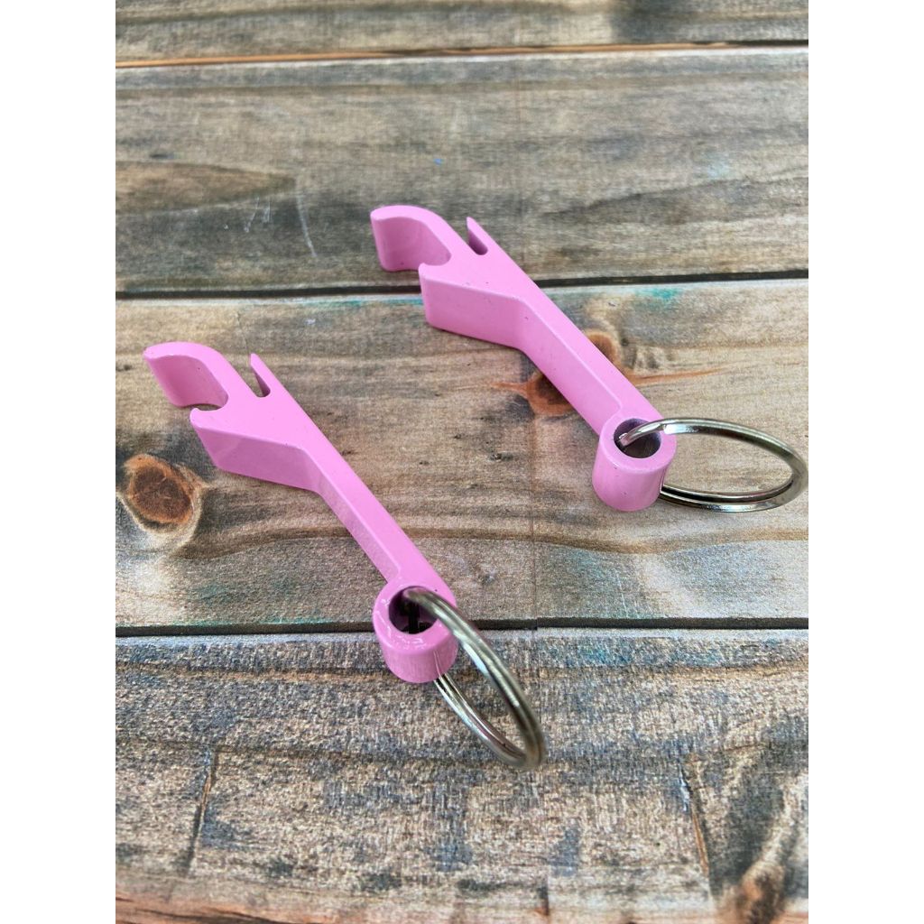 Chaveiro Abridor de Garrafa kit 2 peças rosa em metal