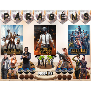 Kit Festa em Casa - Free Fire - Só um Bolinho - Mesversário em Oferta na Shopee