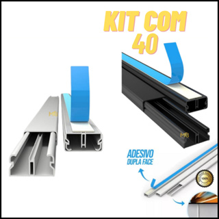 40 Metros Canaleta Organizador de Fios 20x10mm Sistema X Com Fita Adesiva Dupla Face Canaleta Parede em Oferta na Shopee