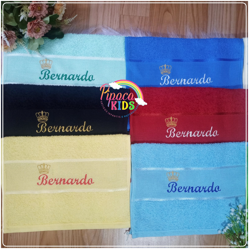 10 Toalhas de Mão personalizada com nome Tamanho 29x45cm