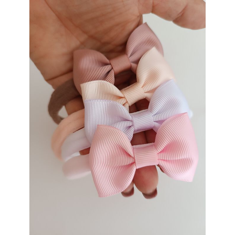 kit 4  faixas de cabelo para bebês,laço gravatinha em Oferta na Shopee