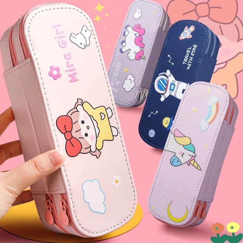 Caixa de papelaria estudantil de camada dupla1043-7076 em Oferta na Shopee