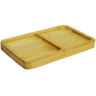 Bandeja Bambu Multiuso Petisqueira com divisoria ideal para Banheiro Lavabo