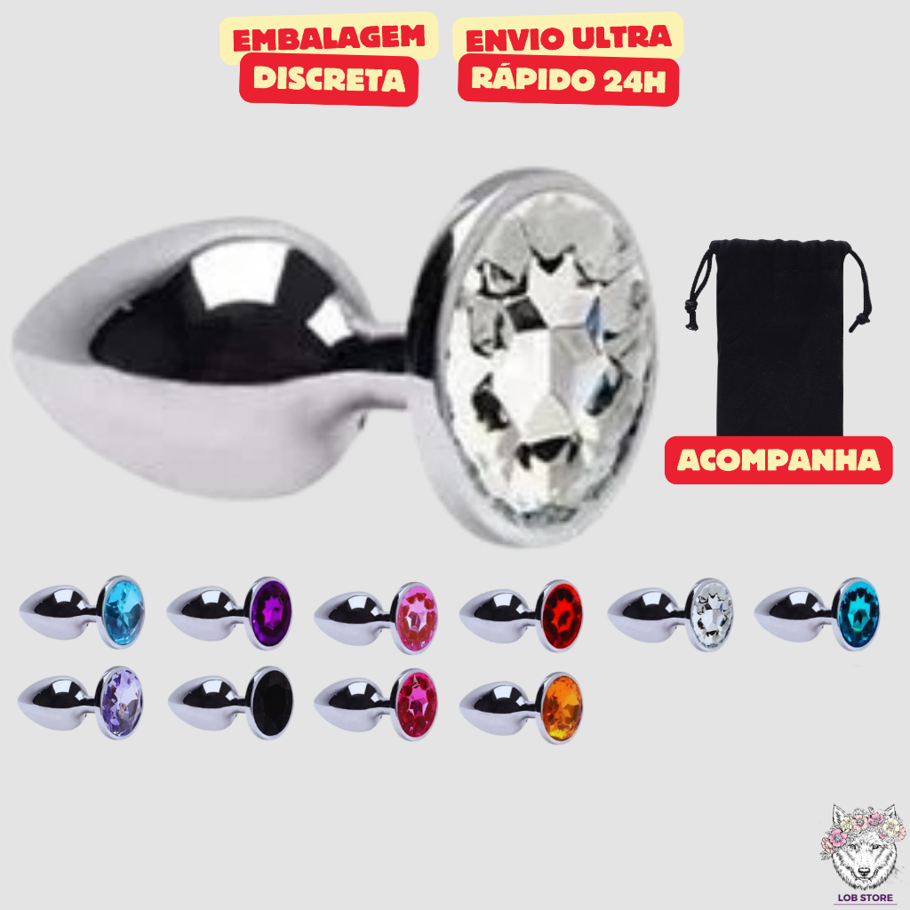 Plug Anal de Aço Com Pedra de Cristal P - Sex Shop em Oferta na Shopee