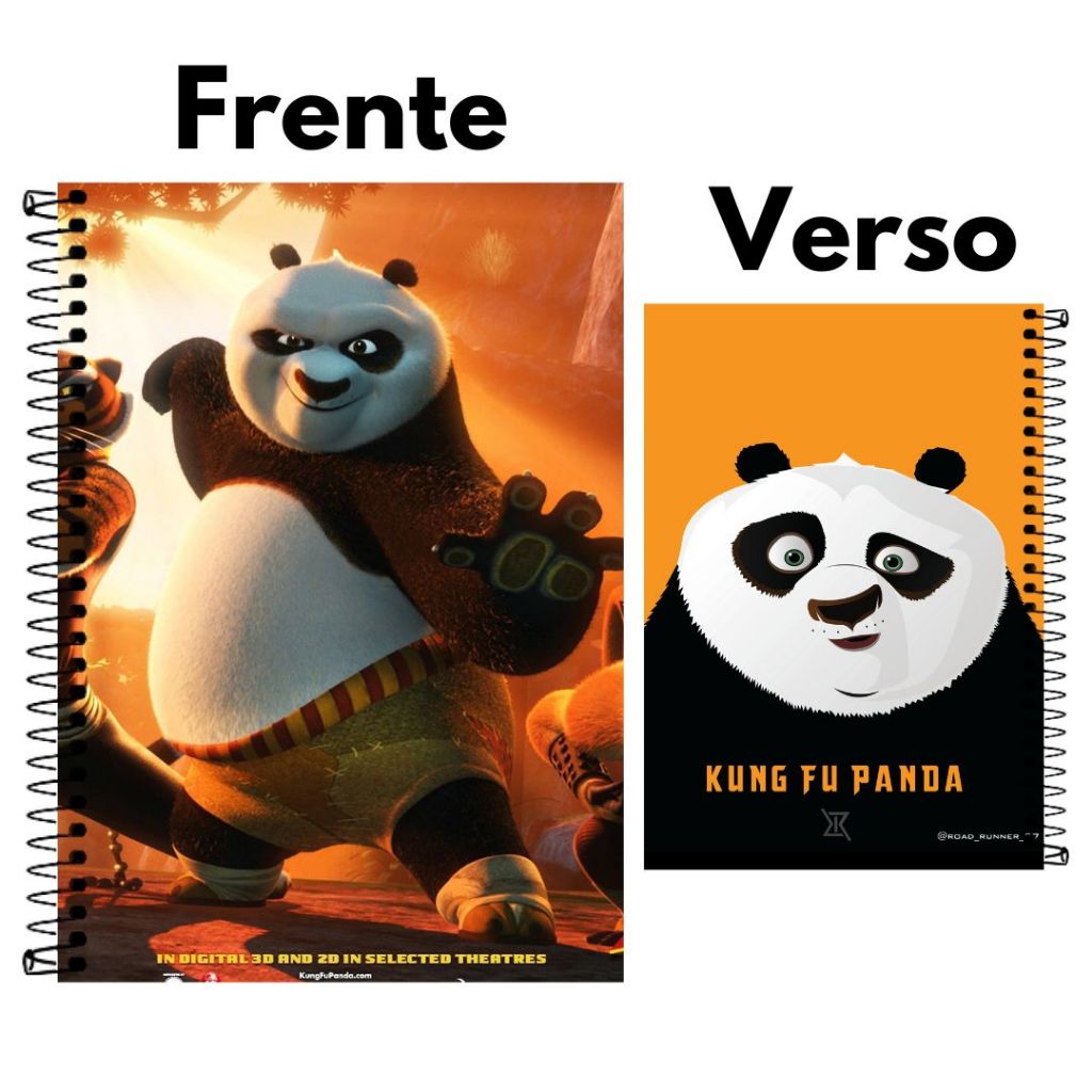 Caderno Personalizado Kung Fu Panda -> 1, 10, 15 e 20 Matérias.