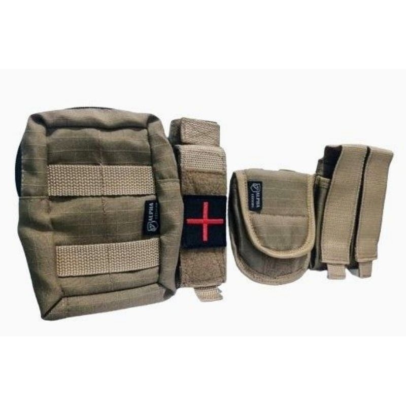 Kit 4 Acessórios Modular Capa de Colete Ripstop Cáqui Padrão PMBA