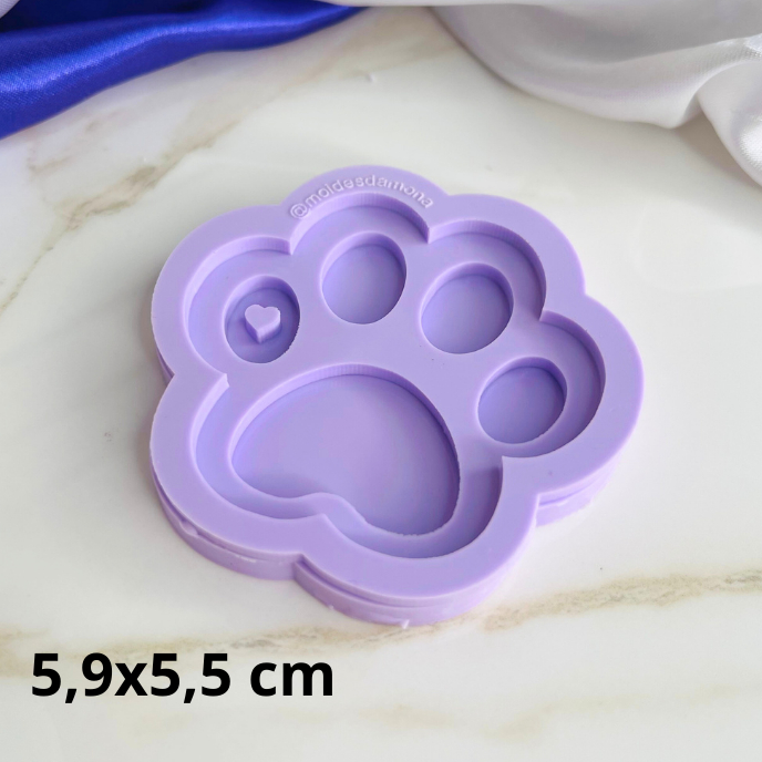 Molde de Silicone para resina patinha Pet. Patinha de cachorro 5,9x5,5cm.