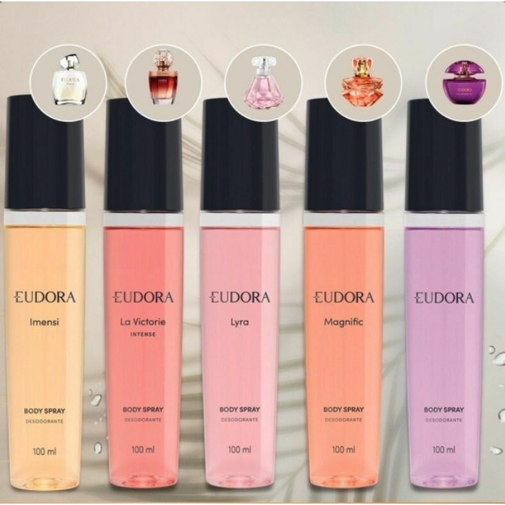 Body Spray Desodorante Eudora 100ml (Lyra/Imensi/La Victorie Intense/Magnific/Eudora Roxo/DIVA) Eudora