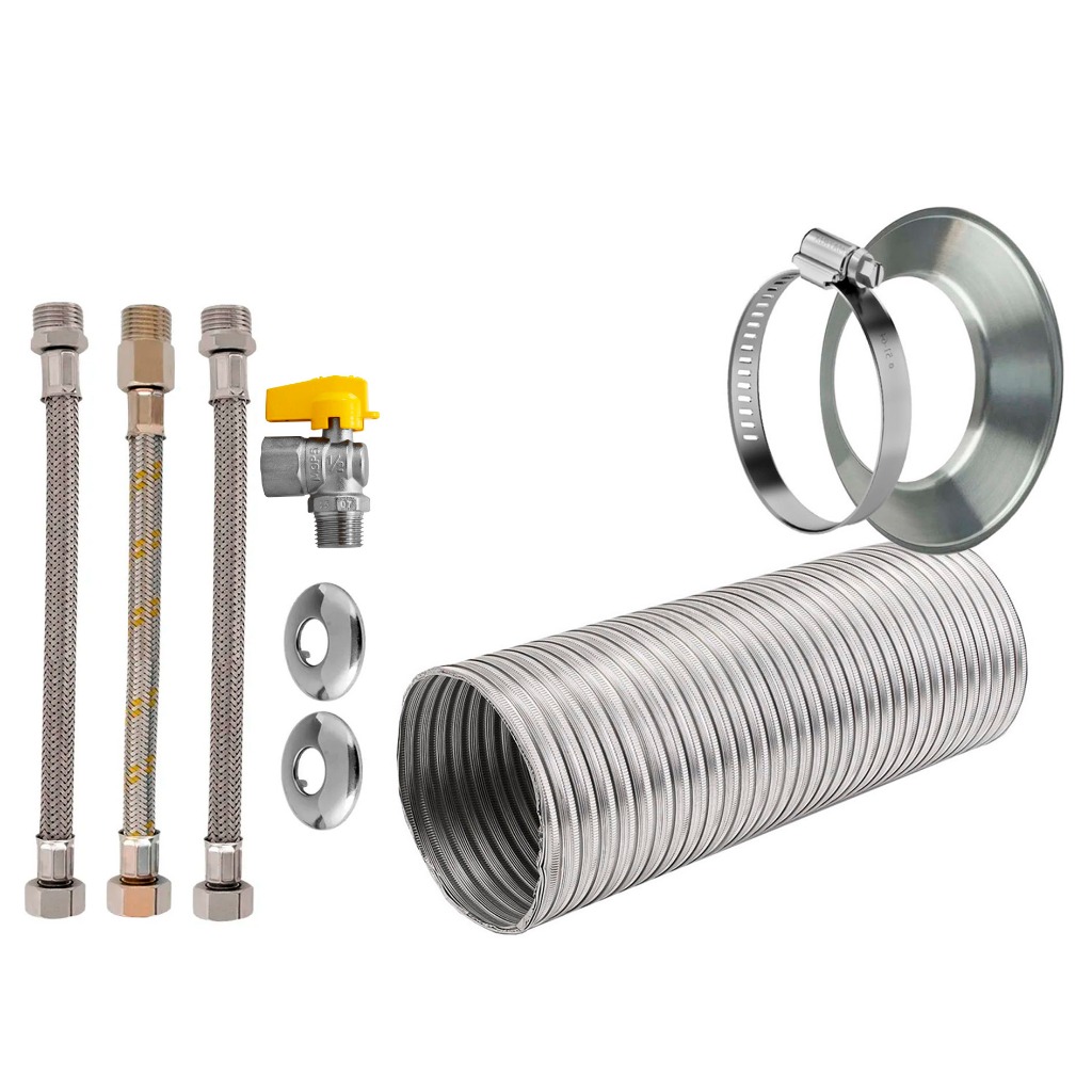 Kit Instalação para Aquecedor A Gás Com Duto Aro e Braçadeira 60mm em Oferta na Shopee