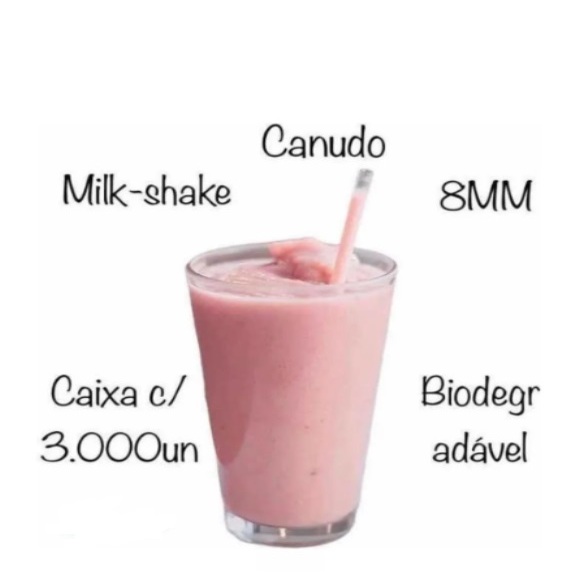 canudo biodegradavel 8mm milkshake caixa 3000 unidades adega drinks grosso acai
