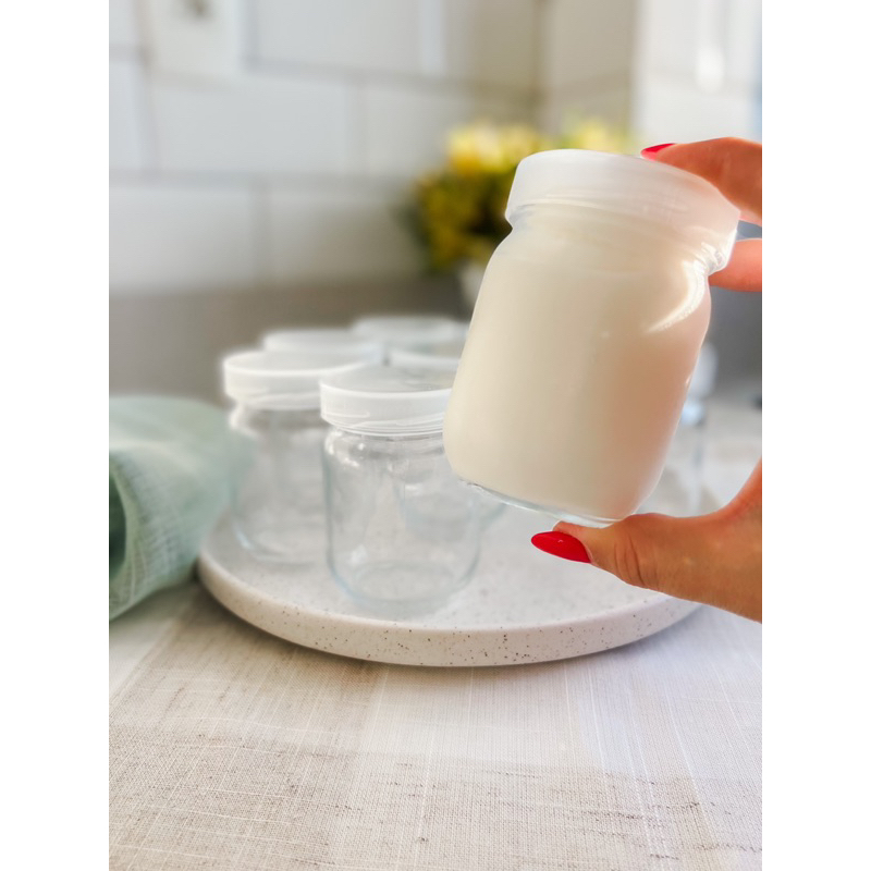 Kit com 10 Potes de Vidro para Armazenar Leite Materno | Papinha | Doce caseiro 200ml