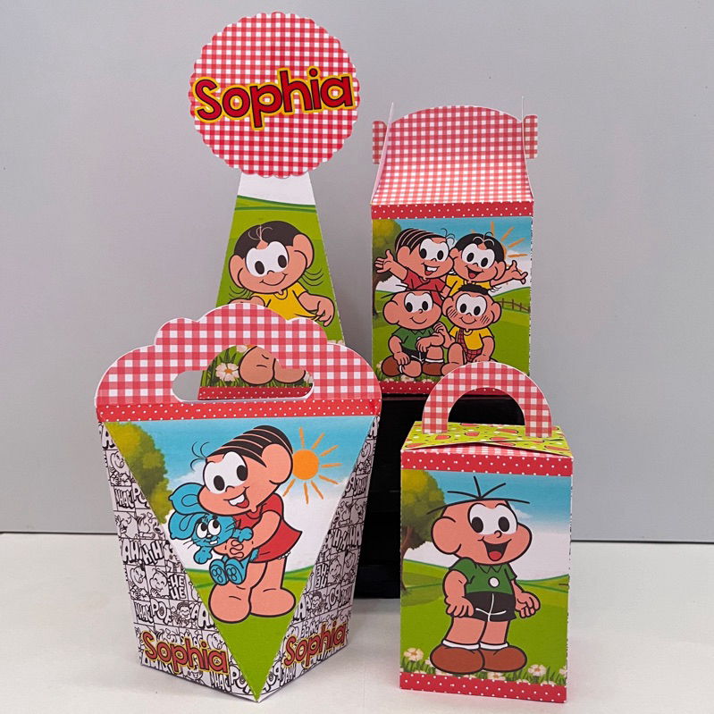 Kit Pegue e Monte Turma da Mônica - kit festa - lembrancinha - aniversario - caixinhas personalizadas - festa infantil