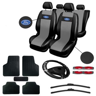 kit Capa para banco Automotivo em Couro palheta limpador tapete e volante Ford Ka Fiesta Ecosport em Oferta na Shopee