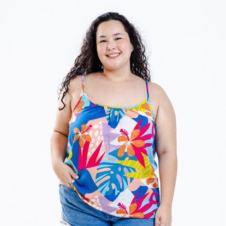 Regata Feminina Plus Size Alça Fina com Regulador e Elástico nas costas