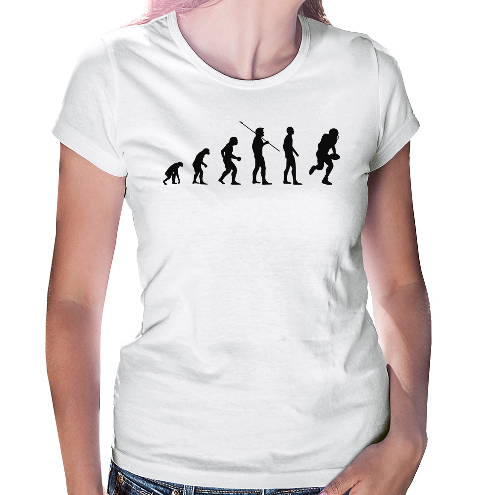 Baby Look Futebol Americano Evolução Rugby football Camisa Feminina