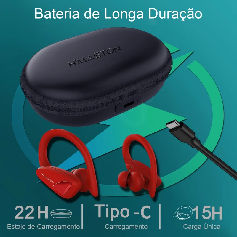 Fone de Ouvido Sem Fio TWS H'maston RS-53 Bluetooth com Luz LED — foto 5