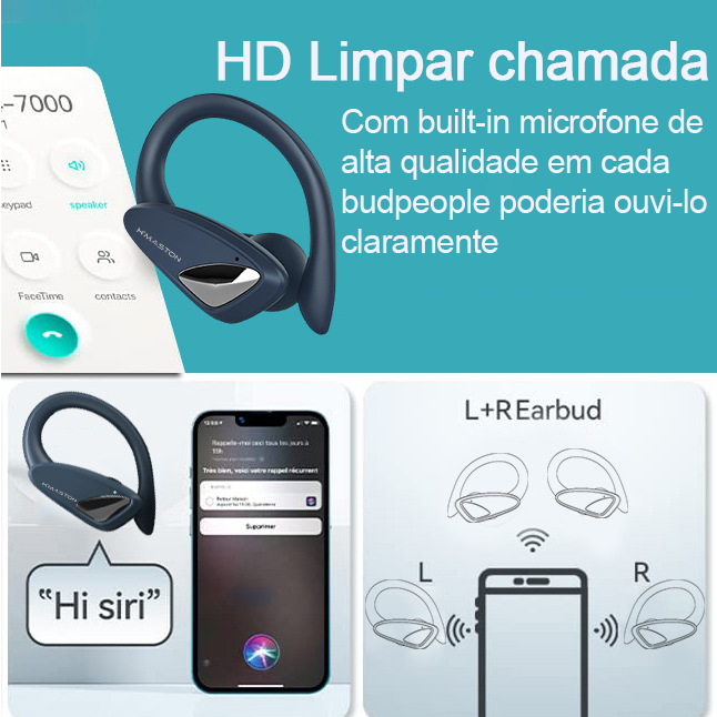 Fone de Ouvido Sem Fio TWS H'maston RS-53 Bluetooth com Luz LED — foto 8