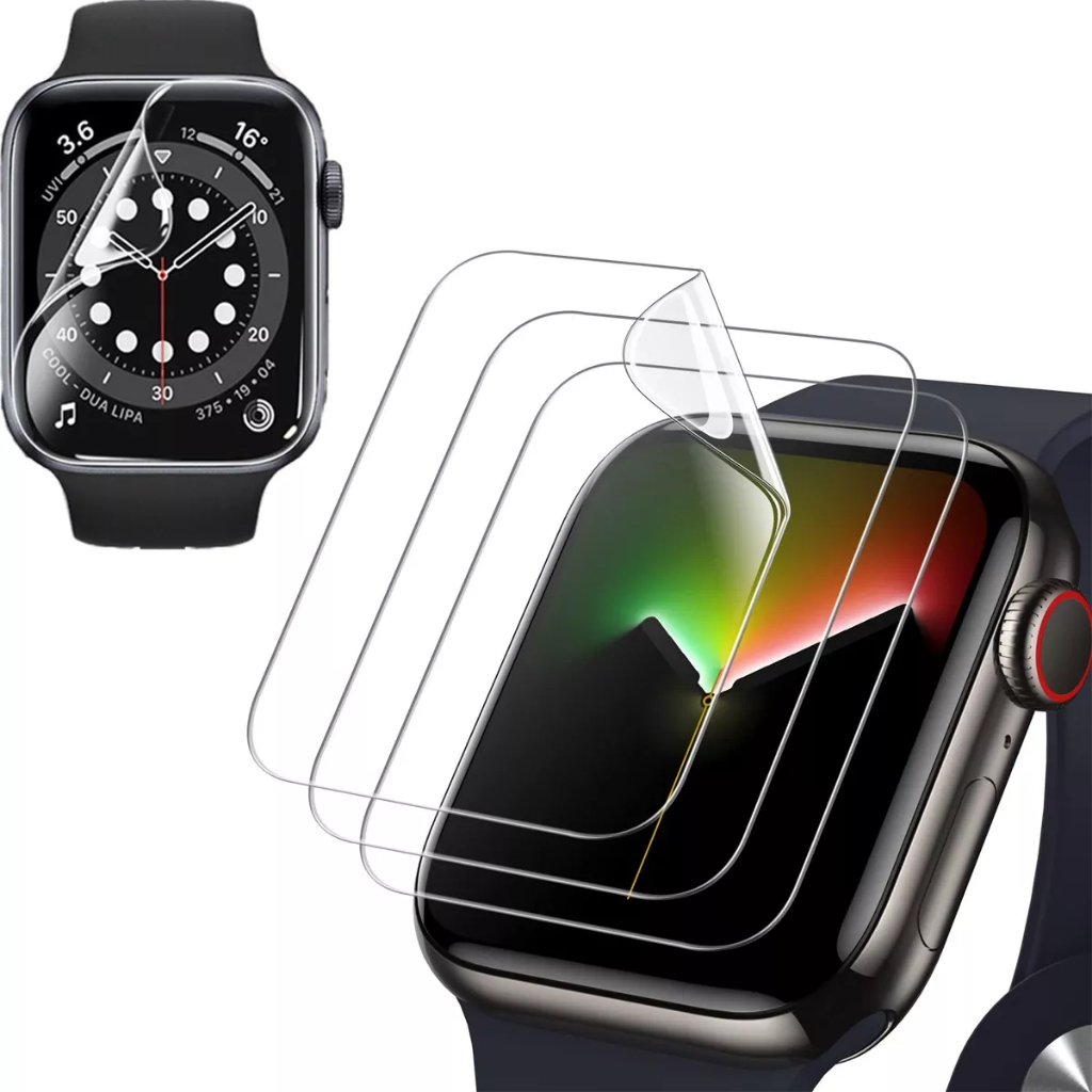 3 peças Película Proteção de relógio para Apple Watch 49mm 45mm 44mm 40mm 41mm 42mm 38mm Ultra 9 8 7 6 5 4 3 2 1 SE