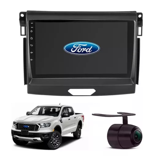 Central Multimidia para Ford RANGER 2018 com Kit (TELA ,CHICOTE e MOLDURA)
