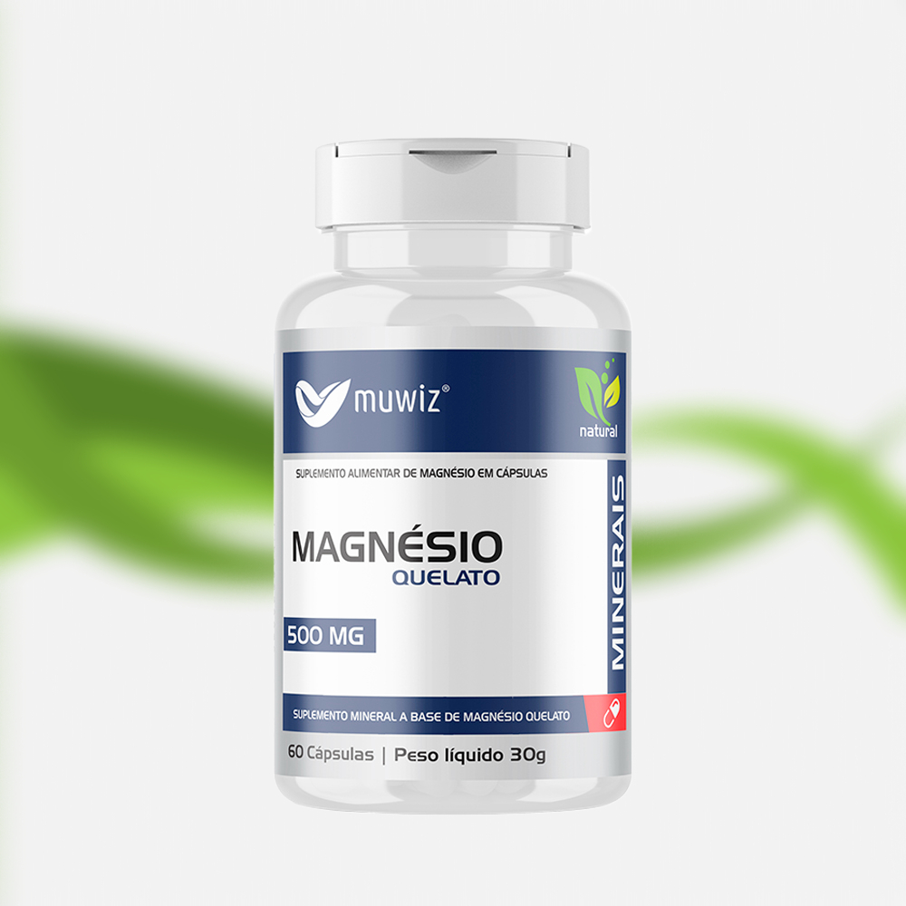 Magnésio Quelato 500 Mg 60 Cápsulas Muwiz