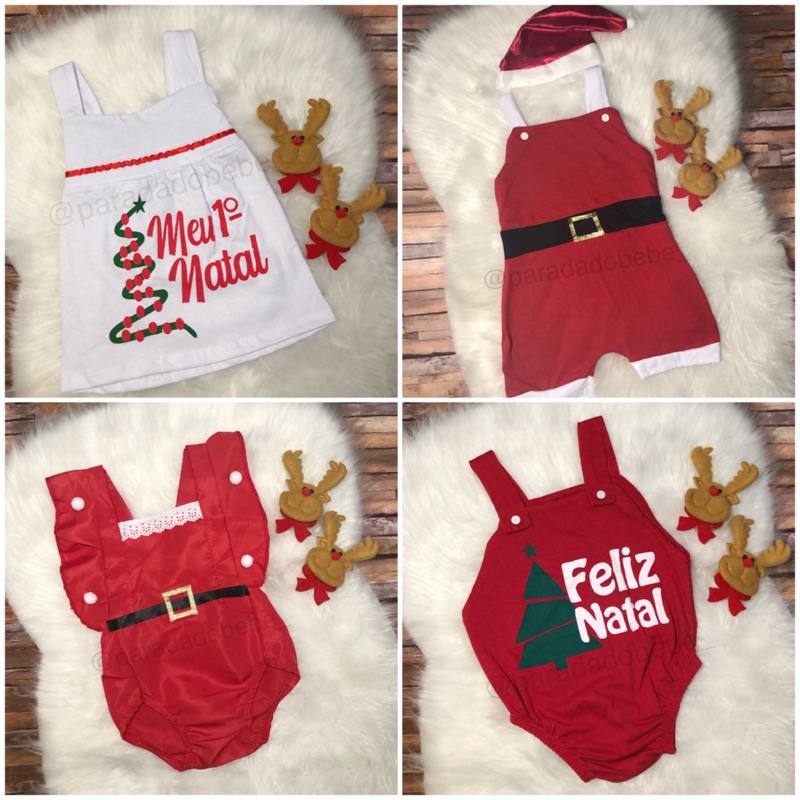 Roupa de Natal para bebê Conjunto de natal de bebê Roupa de papai noel para bebê