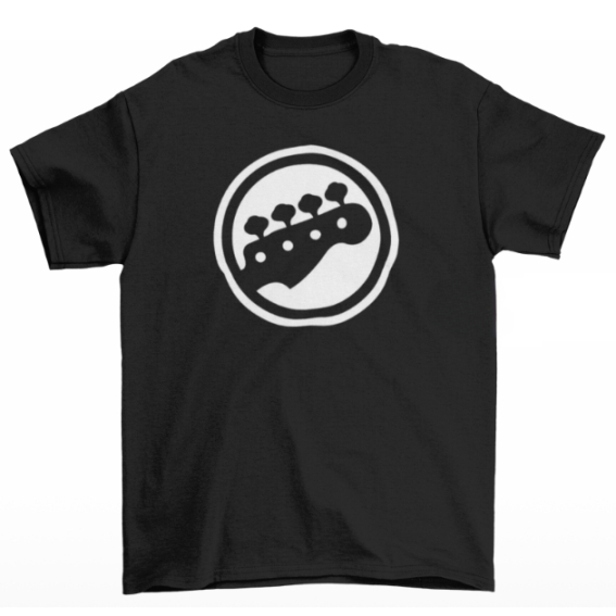 Camiseta Algodão estampa Mão Instrumento Contra Baixo Bass