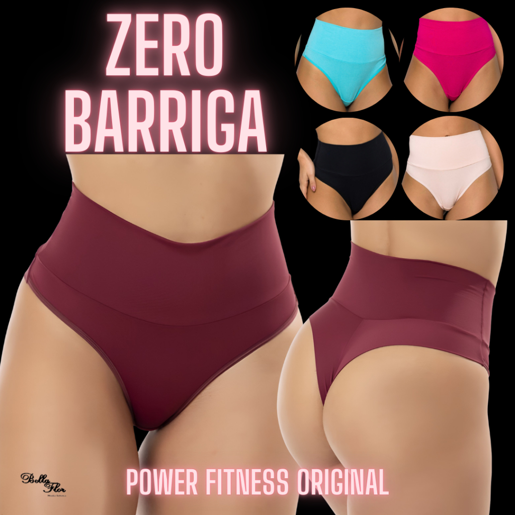 Kit 2 Calcinhas Cintura Alta Cós Duplo Lisas Fio Duplo Sem Costura no Bum bum Segura Barriga Fitness em Oferta na Shopee