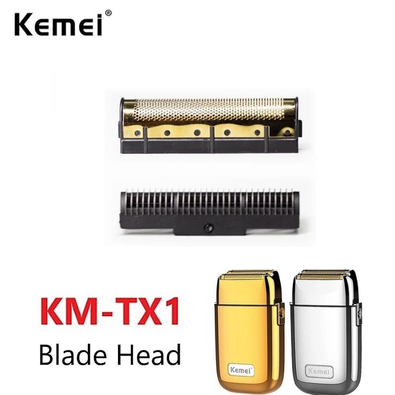 Refil Kit 2 telas + 2 Lâminas Kemei Shaver TX1 Peça de Reposição Para Barbeador