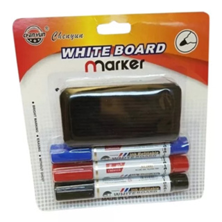 kit Pincel Caneta Quadro Branco Lousa 03 Cores + Apagador Quadro Branco em Oferta na Shopee