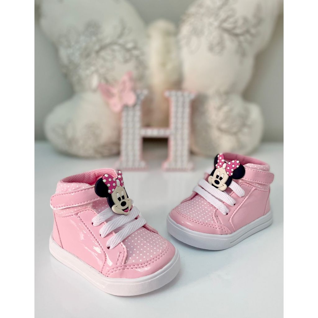 Tênis botinha Minnie infantil feminino em Oferta na Shopee