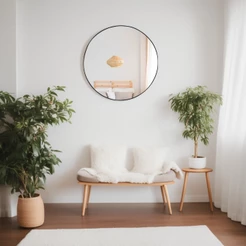 Espelho Decorativo Redondo 40cm SEM ALÇA Quarto Sala Banheiro