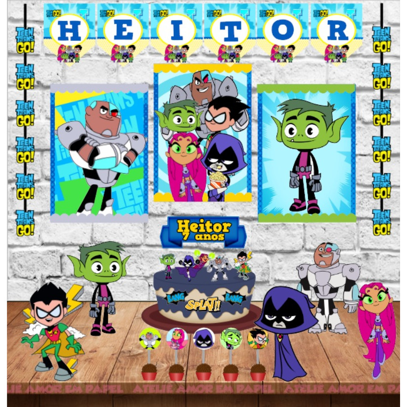 Kit Decoração Festa em Casa Tema Jovens Titãs em Oferta na Shopee