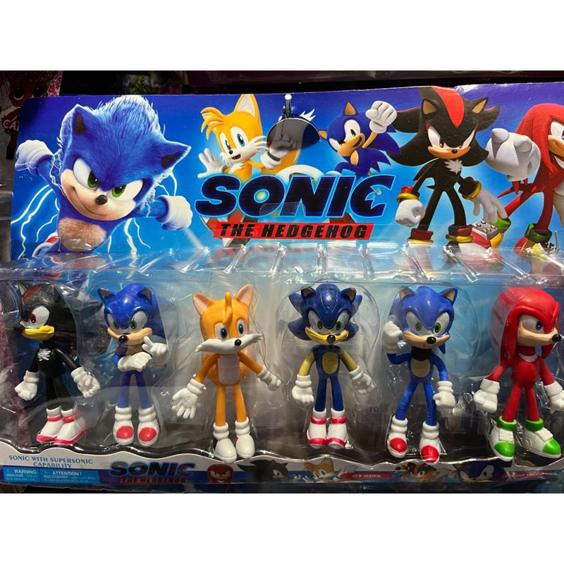 Sonic Boneco - Kit 6 Bonecos Personagens Filme Novo Sonic