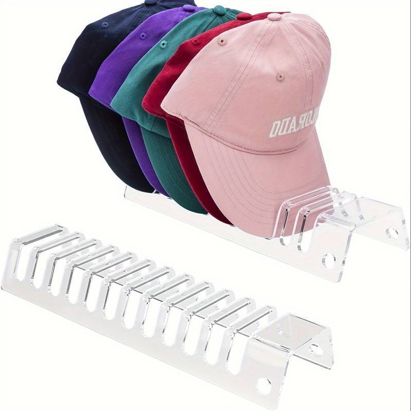 Suporte De Armazenamento De Boné De Acrílico Com Sulcos, Recipiente De Armazenamento De Boné, Suporte De Exposição De Boné De Beisebol, Armazenamento Doméstico E Organização Para Quarto, Escritório, Mesa