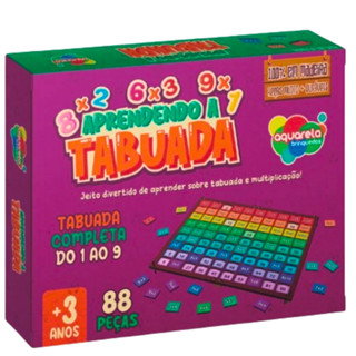 Jogo Aprendendo a Tabuada 100 peças madeira Aquarela Brinquedos em Oferta na Shopee
