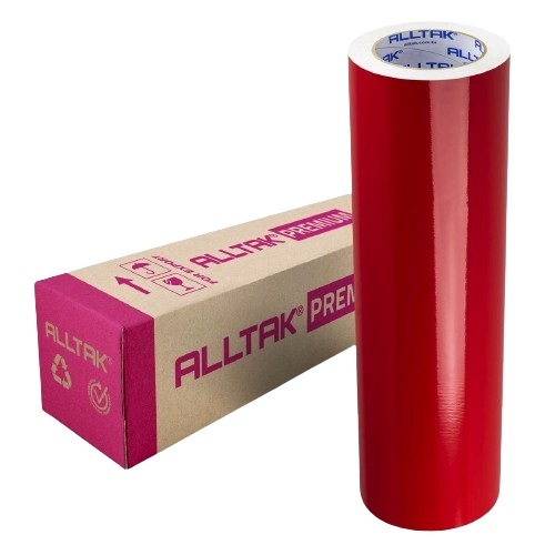 Bobina Vinil Adesivo Alltak Premium Vermelho Vivo 1m x 0,30cm Recorte Envelopamento Carros Móveis