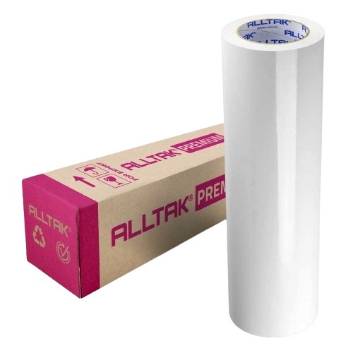 Bobina Vinil Adesivo Alltak Premium Branco Brilho 1m x 0,30cm Recorte Envelopamento Carros e Móveis