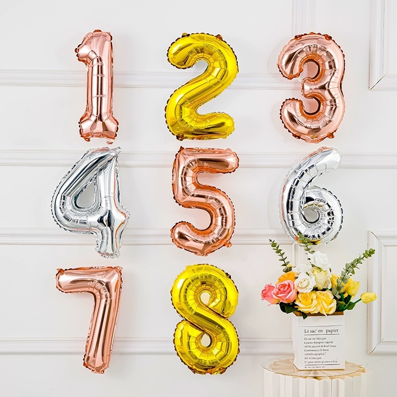 Balão De Número Metalizado - 40 Cm/18 Polegada Decoração Festa de Aniversário em Oferta na Shopee