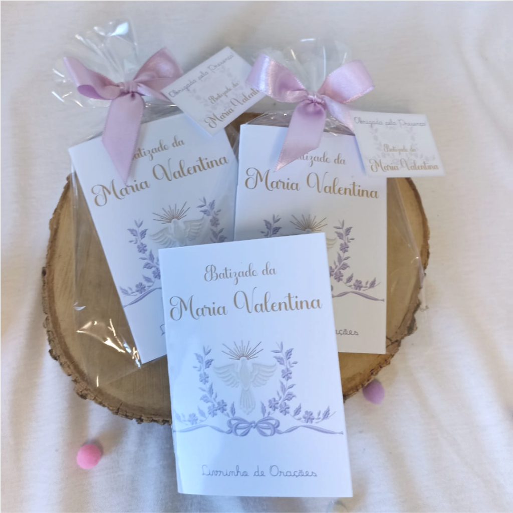 Kit Livrinho de oração lembrancinha batizado livro oração batismo em Oferta na Shopee