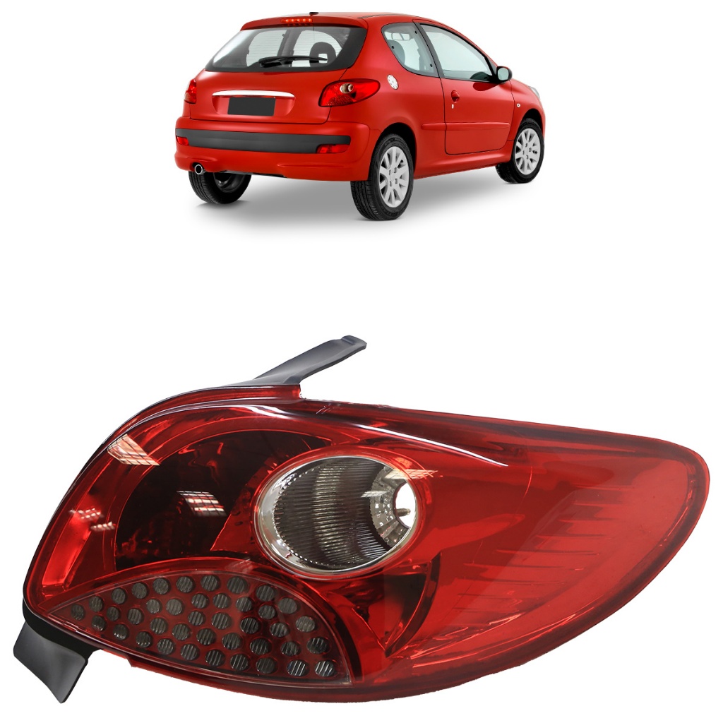 Lanterna Traseira 207 2008 2009 2010 2011 2012 2013 2014 Bicolor Lente Lisa Acrilico em Oferta na Shopee