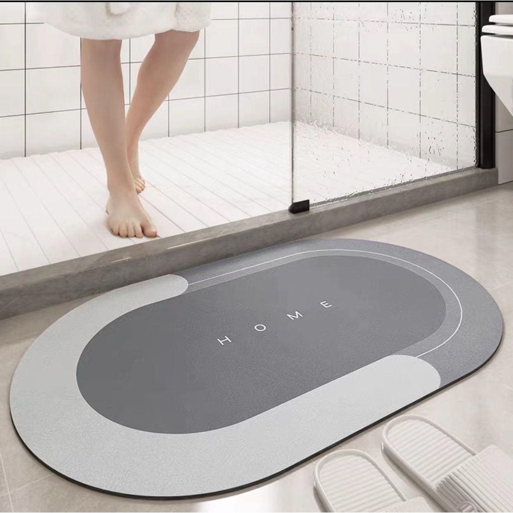 Tapete Antiderrapante Absorvente Mágico Emborrachado Secagem Rápida Banheiro