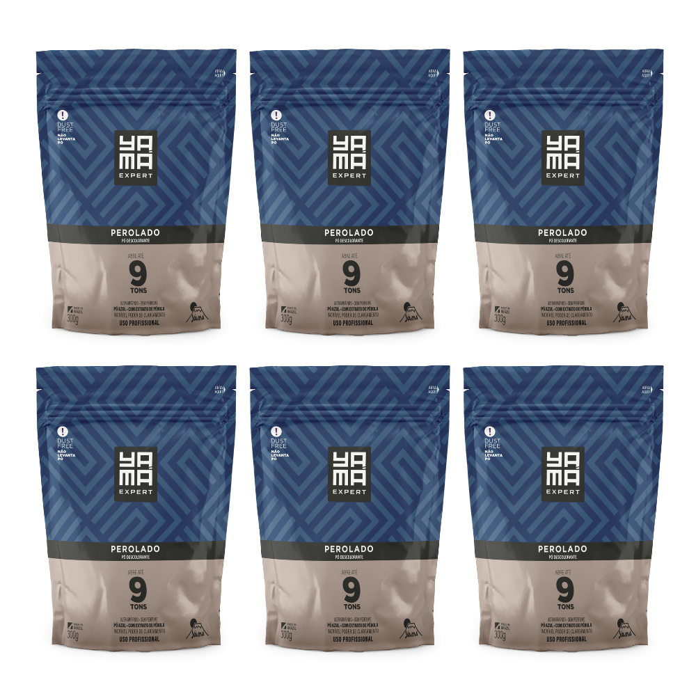 Kit Pó Descolorante Yamá Perolado Refil  300g com 6/Un