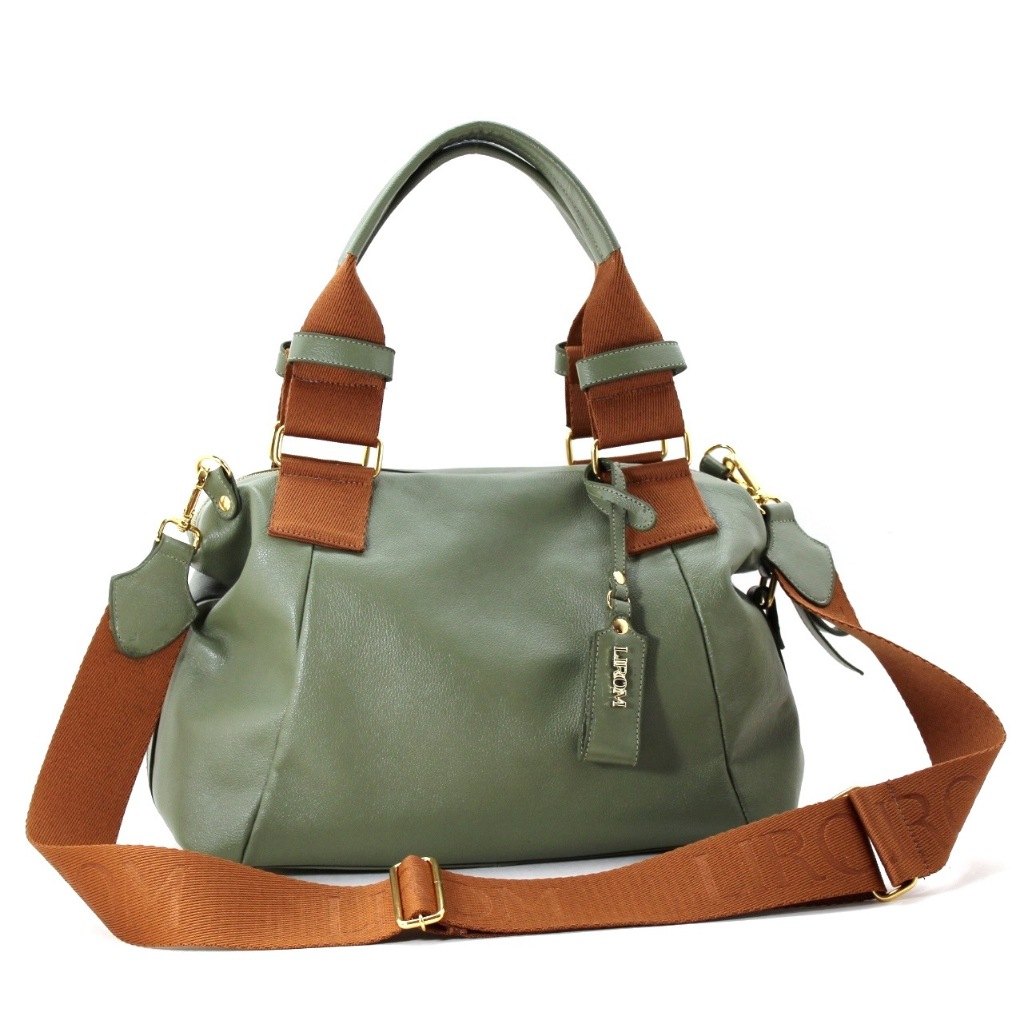 Bolsas Femininas De Couro Legitimo Lirom Macio Alta Qualidade Lançamento Musgo